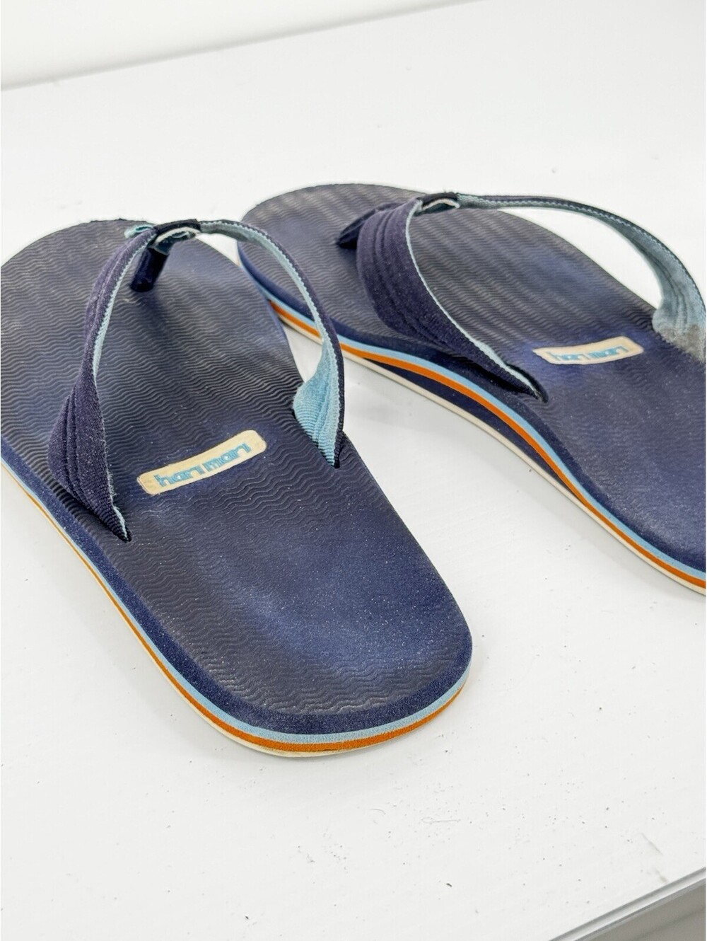 Hari Mari Flip Flops Mens 13 Navy Blue Comfort Thong Sandals